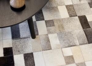 Linie Design Kožený koberec Brilliant, hovězí kůže šedá Rozměr: 140x200 cm