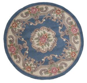 Flair Rugs koberce Ručně všívaný kusový koberec Lotus premium Blue kruh ROZMĚR: 120x120 (průměr) kruh