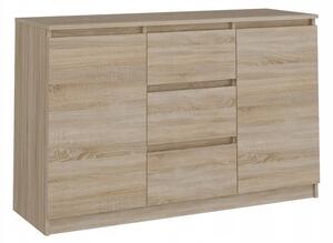 Komoda TopEshop 2D3S 120 x 40 x 75 cm dub sonoma mat