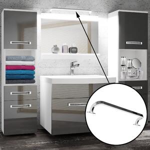 Koupelnový nábytek Belini Premium Full Version bílý lesk / dub wotan + umyvadlo + zrcadlo + LED osvětlení Glamour 17