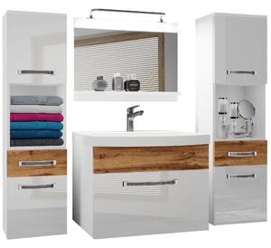 Koupelnový nábytek Belini Premium Full Version bílý lesk / dub wotan + umyvadlo + zrcadlo + LED osvětlení Glamour 112 Výrobce