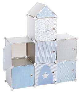 Dětská skříň s poličkami, 94,5 x 32 x 109 cm, modrá