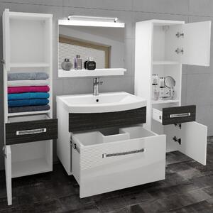 Koupelnový nábytek Belini Premium Full Version bílý lesk / královský eben + umyvadlo + zrcadlo + LED osvětlení Glamour 111