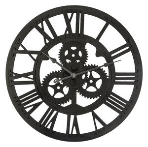Nástěnné hodiny, kulaté, černé, průměr 45 cm