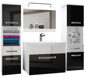 Koupelnový nábytek Belini Premium Full Version černý lesk / bílý lesk + umyvadlo + zrcadlo + LED osvětlení Glamour 105 Výrobce