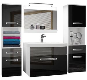Koupelnový nábytek Belini Premium Full Version černý lesk / šedý lesk + umyvadlo + zrcadlo + LED osvětlení Glamour 106 Výrobce