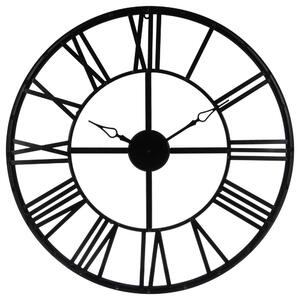 Nástěnné hodiny, kovové, černé, 70 cm, Atmosphera