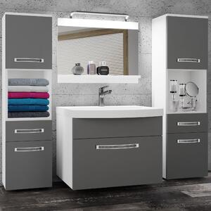 Koupelnový nábytek Belini Premium Full Version šedý mat + umyvadlo + zrcadlo + LED osvětlení Glamour 98
