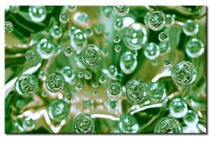 Obraz Déšť (1-dílný) - zelená 3D abstrakce s efektem kapky vody