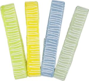 Stuha skládaná SAFARI pastelové barvy - set 4ks 15mm x 2m (12,-Kč/ks)