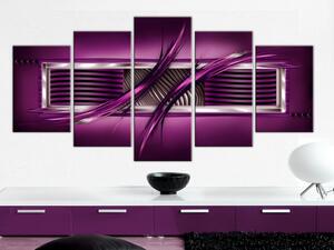 Obraz Rytmus purpuru (5-dílný) - abstrakce s motivem fialových vln