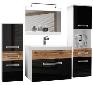 Koupelnový nábytek Belini Premium Full Version černý lesk / dub wotan+ umyvadlo + zrcadlo + LED osvětlení Glamour 95 Výrobce