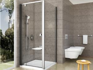 Ravak Pivot PDOP1+PPS Sprchový kout čtvercový 80x80 cm Profil: Satin, Sklo: Hladké čiré