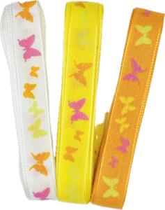 Stuha taftová BUTTERFLY PARADISE set 3ks 15mm x 2m (10,-/ks)