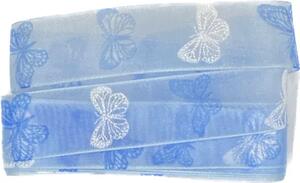 Stuha taftová SPRING BUTTERFLY modrá 25mm x 2m (7,50 Kč/m)