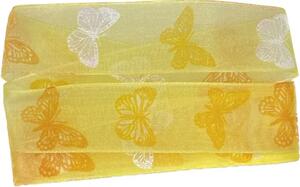 Stuha taftová SPRING BUTTERFLY žlutá 25mm x 2m (7,50 Kč/m)