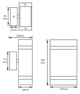 Venkovní nástěnné svítidlo LITEK 2xGU10/30W/230V IP44 černá