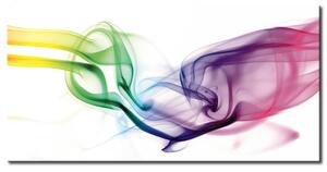 Obraz Abstrakce (1-dílný) - kompozice s barevným kouřem na bílém pozadí
