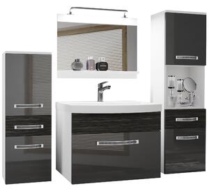Koupelnový nábytek Belini Premium Full Version šedý lesk / královský eben + umyvadlo + zrcadlo + LED osvětlení Glamour 90 Výrobce