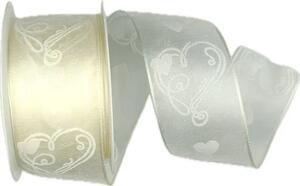 Svatební stuha DESIRE CREAM krémová 40mm x 2m (15,-Kč/m)