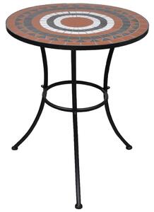Bistro stolek terakota a bílý 60 cm mozaika