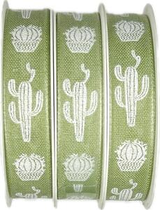 Set 3x Stuha bavlněná CARNEGIE pastelově zelená 3x (15mm x 4m)