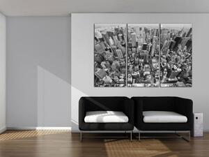 Obraz New York USA (3-dílný) - architektura města v odstínech šedé