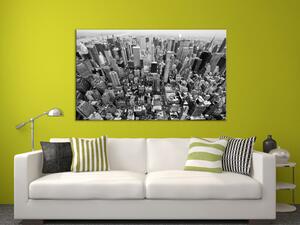 Obraz Černo-bílý New York (1-dílný) - panorama města s mrakodrapy