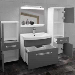 Koupelnový nábytek Belini Premium Full Version šedý mat + umyvadlo + zrcadlo + LED osvětlení Glamour 79