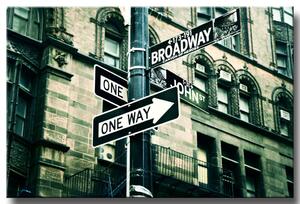 Obraz Broadway (1-dílný) - ulice New Yorku se dopravními značkami