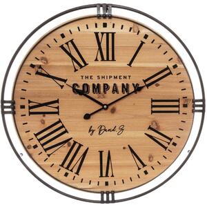 Kulaté dřevěné nástěnné hodiny Colonial, 58 cm
