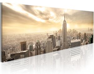 Obraz New York (1-dílný) - architektura města na pozadí západu slunce