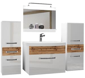 Koupelnový nábytek Belini Premium Full Version bílý lesk / dub wotan + umyvadlo + zrcadlo + LED osvětlení Glamour 74 Výrobce