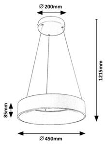 Rabalux - LED Stmívatelný lustr na lanku LED/24W/230V kulatý 3000-6000K + DO