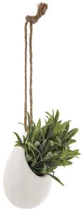 Umělá rostlina v dekorativním květináči, visící na provázku, 13 cm