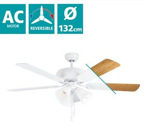 Eglo 35076 - Stropní ventilátor LAS PALMAS 3xE27/40W/230V bílá