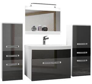 Koupelnový nábytek Belini Premium Full Version šedý lesk / černý lesk + umyvadlo + zrcadlo + LED osvětlení Glamour 69 Výrobce