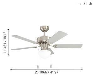 Eglo 35074 - Stropní ventilátor CADIZ 1xE27/40W/230V