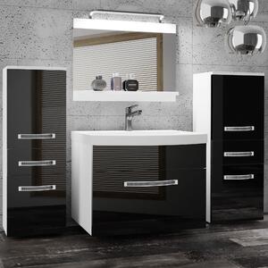 Koupelnový nábytek Belini Premium Full Version černý lesk + umyvadlo + zrcadlo + LED osvětlení Glamour 63