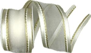 Stuha organzová MONDAN GOLDEN SHINE zlatá PREMIUM 40mm x 3m (12,-Kč/m)