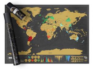 Nástěnná stírací mapa světa Deluxe velká Luckies