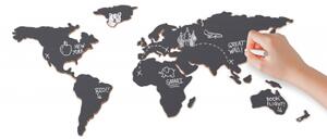 Nástěnná mapa světa Chalkboard s křídou Luckies