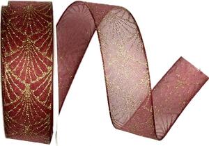 Stuha vánoční organzová GLAMOUR FESTIVAL CARDINAL 25mm x 2m (13,-Kč/m)