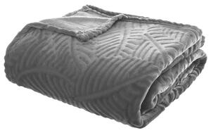 Antracitová deka se vzorem palmového listu, 220 x 240 cm