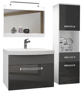 Koupelnový nábytek Belini Premium Full Version šedý lesk / šedý mat + umyvadlo + zrcadlo + LED osvětlení Glamour 53 Výrobce