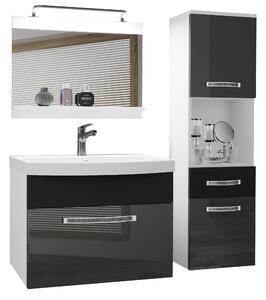 Koupelnový nábytek Belini Premium Full Version šedý lesk / černý lesk + umyvadlo + zrcadlo + LED osvětlení Glamour 50 Výrobce