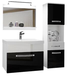 Koupelnový nábytek Belini Premium Full Version černý lesk / bílý lesk + umyvadlo + zrcadlo + LED osvětlení Glamour 48 Výrobce
