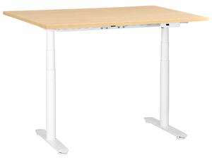 Elektricky výškově nastavitelný pracovní stůl DESTINAS Světle hnědá/Bílá 120 cm 72 cm