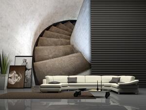 Fototapeta Design interiéru - prostor vytvářející iluzi 3D křivolakých schodů