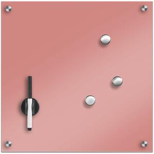 Skleněná magnetická tabule MEMO, barva růžová + 3 magnety, 40x40 cm, ZELLER